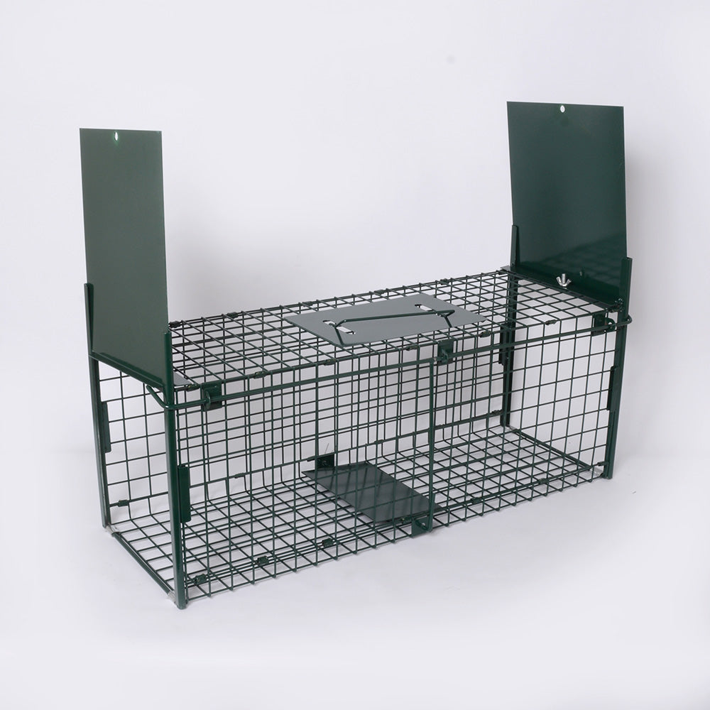 【訳あり】折り畳みタイプ箱罠 踏み板式 両扉