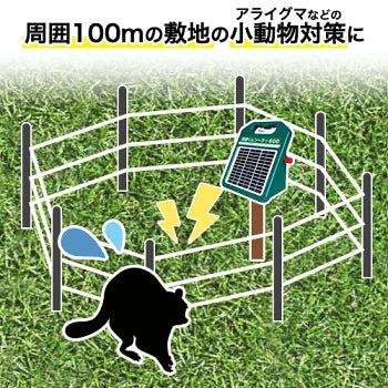 電気柵 防獣くんソーラー1500 お手軽 100mセット(3段張) ネクストアグリ