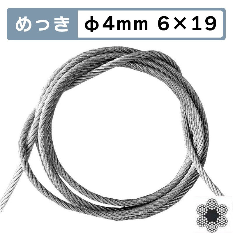 足くくり罠用 ワイヤロープ Φ4mm 6＊19 – イノホイ オンラインショップ