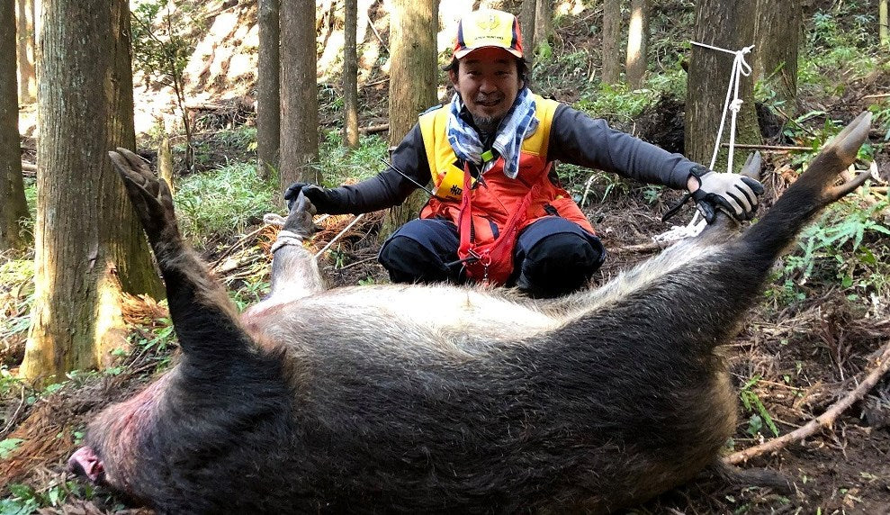 強力猪ネット 張ロープ2.5mm付き（高さ2m×長さ50ｍ 目合100×100mm