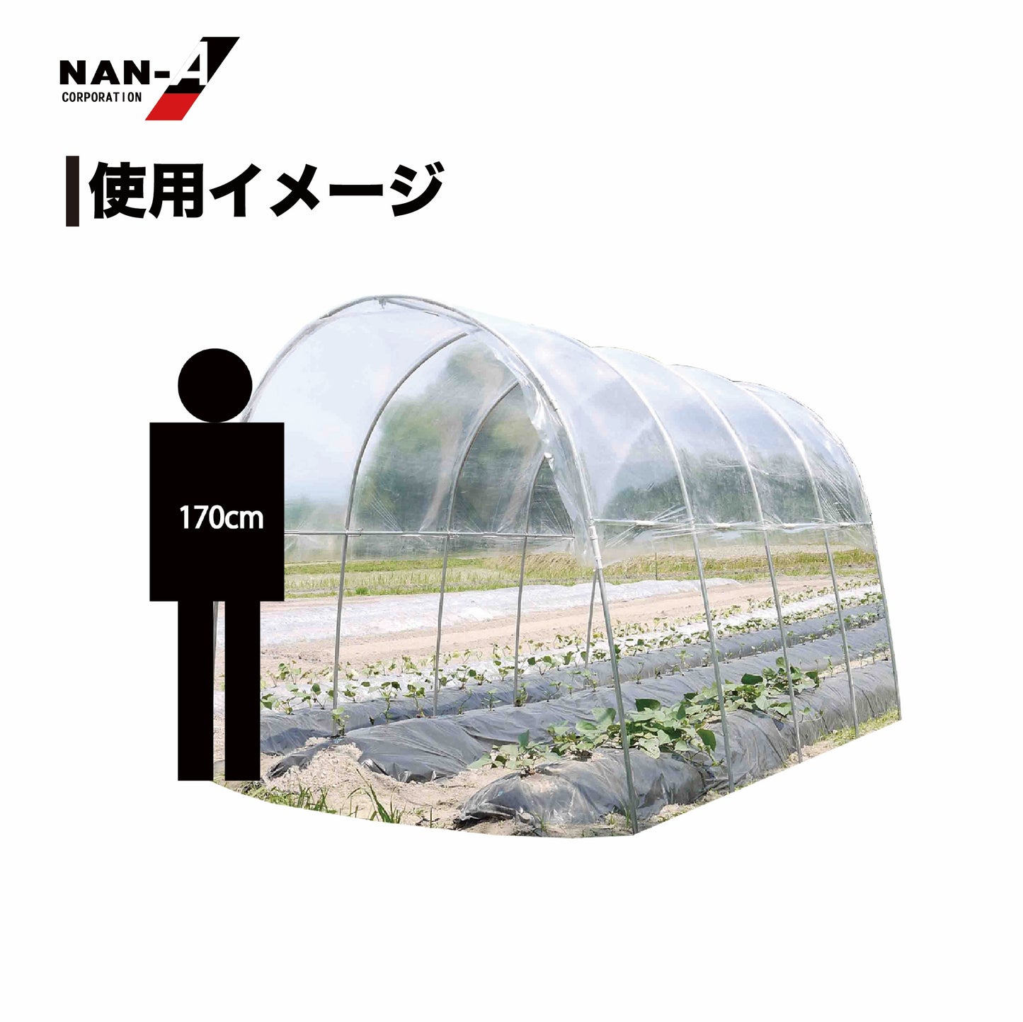 4984665309653 雨よけハウス　2畝用 AM2235型（W:2200 × D:3560 × T:2190mm）